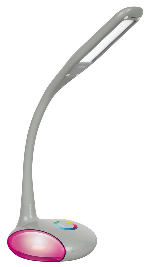 Activejet LED-skrivbordslampa VENUS GRÅ med RGB-sockel