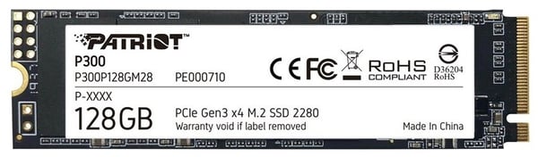 SSD-levy PATRIOT P300 M.2 PCI-EX4 NVME 128 GB