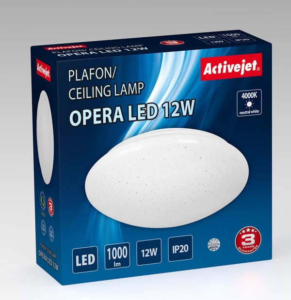Modern LED-taklampa Activejet OPERA LED 12W