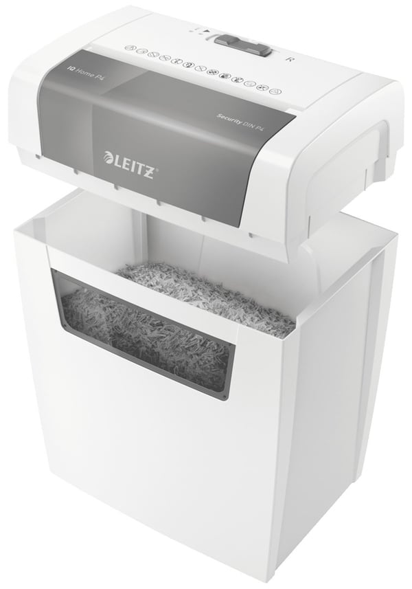 Leitz IQ Home -silppuri. P4. 6 arkkia. 15 litran roskakori.