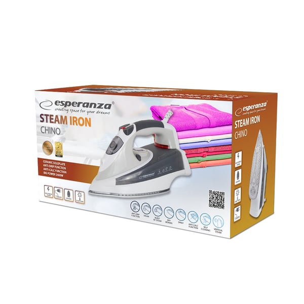 Esperanza EHI009 Dampjern Keramisk kogeplade Grå. Hvid 2400 W