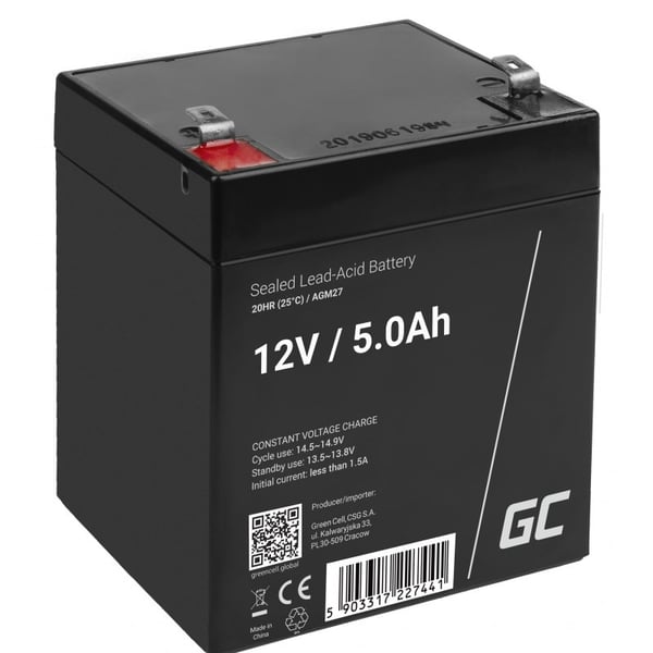 Green Cell AGM27 UPS-batteri Forseglet blysyre (VRLA) 12 V 5 Ah