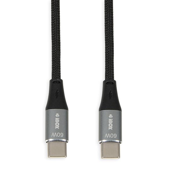 iBOX IKUTC USB-C -kaapeli 60W 2m musta iBOX IKUTC USB-C -kaapeli 60W 2m musta