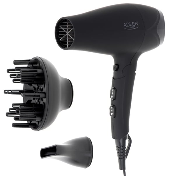 Adler AD 2267 hiustenkuivaaja musta. 2500 W