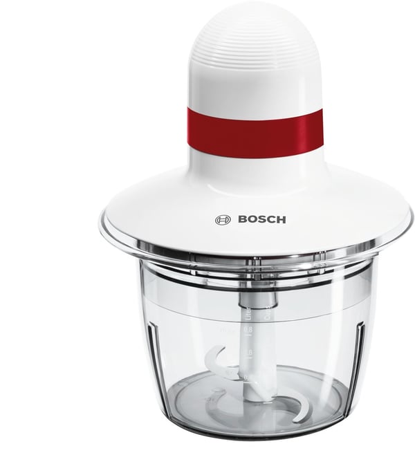 Bosch MMRP1000 elektrisk hakker 0,8 L 400 W Rød. Banner. Hvid