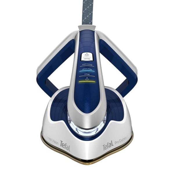 Tefal Pro Express Vision GV9812E0 höyrysilitysrauta 3000 W 1,1 L Durilium AirGlide Autoclean -pohja Sininen. Valkoinen