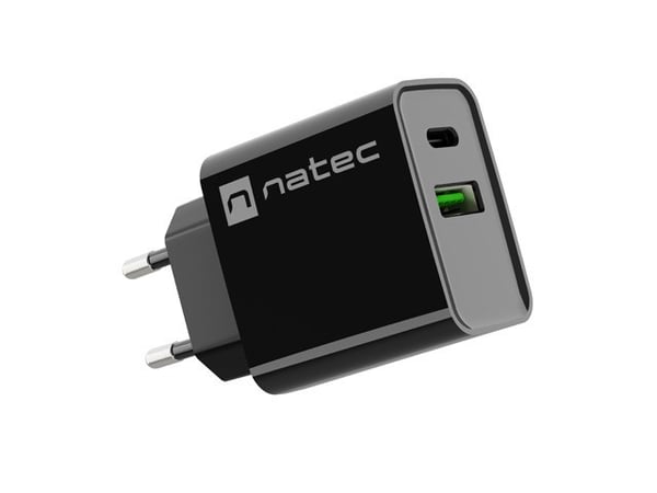 NATEC NETVÆRKSOPLADDER RIBERA USB-A+USB-C 20W PD