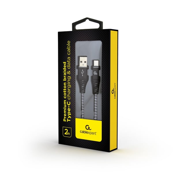 Gembird CC-USB2B-AMCM-2M-BW USB-kabel USB 2.0 USB A USB C Sort. Hvid