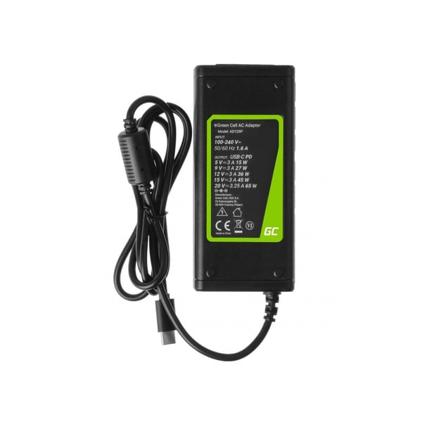 Green Cell AD134P USB-C oplader AC-adapter 65W til bærbar, tablet, smartphone
