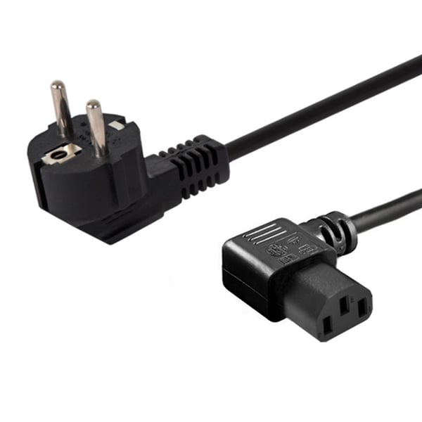 SAVIO Strømkabel Schuko (han) vinklet – IEC C13. 1,2 m CL-115