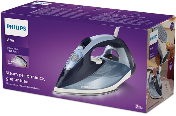 Philips 7000-serien DST7020/20 HV Dampstrygejern Louros/Bomuld Blå