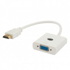 Savio CL-27B videokabeladapter 0,1 m HDMI Type A (Standard) VGA (D-Sub) Hvid