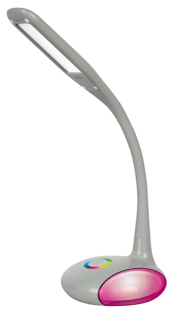 Activejet LED-skrivbordslampa VENUS GRÅ med RGB-sockel
