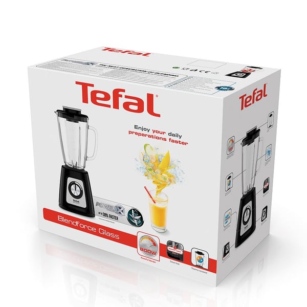 Tefal BlendForce II BL4358 blender 1,25 L Bordblender 800 W Sort. Børstet stål