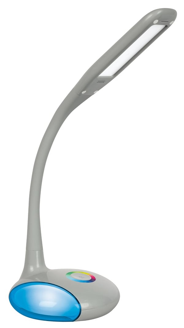 Activejet LED-skrivbordslampa VENUS GRÅ med RGB-sockel