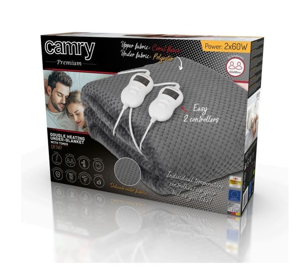 Camry CR 7417 sähköhuopa 2 x 60 W harmaa