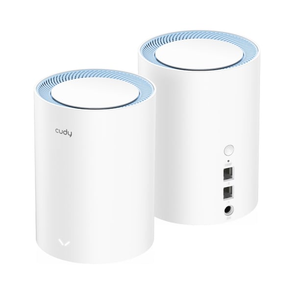 Cudy M1200 2-pack Dubbelband (2,4 GHz / 5 GHz) Wi-Fi 5 (802.11ac) Vit 1 Intern