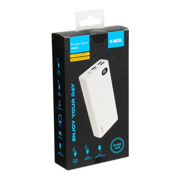 IBOX POWERBANK PB20 20.000 MAH STRØMLEVERING