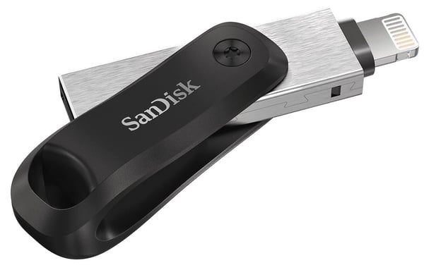 SanDisk iXpand USB-muistitikku 64 Gt USB Type-A / Lightning 3.2 Gen 2 (3.1 Gen 2) Musta, Hopea