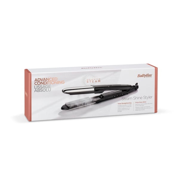 BaByliss Steam Mist Styler -suoristusrauta, musta, hopea, 2,5 m