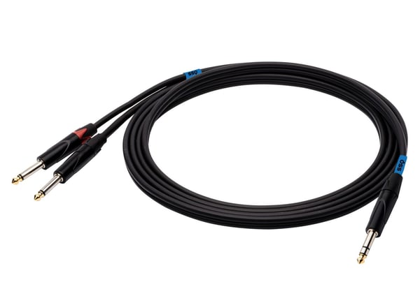 SSQ JSJM1 SS-1452 Kabel Teleplugg Stereo - 2x Teleplugg Mono 1 m Svart
