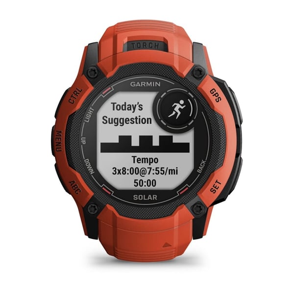 Garmin Instinct 2X Solar 2,79 cm (1,1") MIP 50 mm Digitaalinen 176 x 176 pikseliä Kosketusnäyttö Punainen GPS (satelliitti)