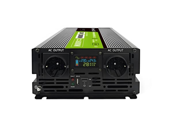 Green Cell PowerInverter LCD 24V 3000W/60000W autoinvertteri näytöllä - puhdas siniaaltovirtalähde/invertteri auto musta