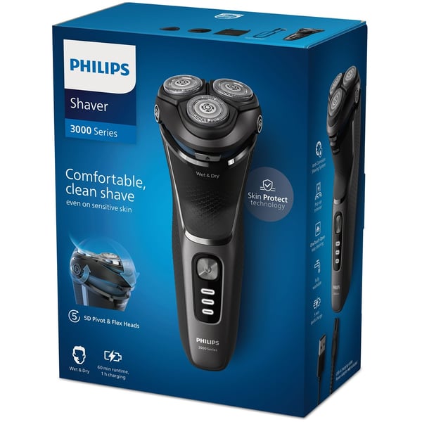 Philips S3343/13 rakapparat för män Roterande rakapparat Trimmer Svart. Krom