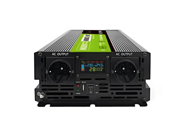 Green Cell PowerInverter LCD 24V 3000W/60000W autoinvertteri näytöllä - puhdas siniaaltovirtalähde/invertteri auto musta