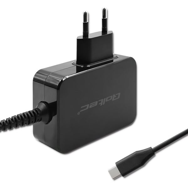 Qoltec 52386 GaN POWER PRO oplader | 1xUSB-C | 65W | 5-20V | 3-3.25A | Sort