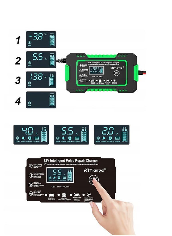RJ Tianye RJ-C 120501A 12V 6A Batterioplader