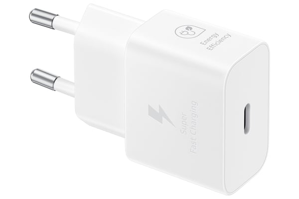 Samsung EP-T2510 älypuhelin, valkoinen, AC. USB-pikalataus sisätiloihin.