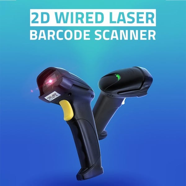 Qoltec 50853 Laser streckkodsläsare 1D | 2D | Svart