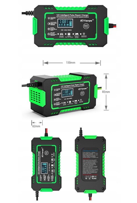 RJ Tianye RJ-C 120501A 12V 6A Batterioplader