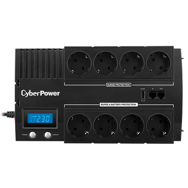 CyberPower BR1200ELCD keskeytymätön virtalähde (UPS) Line-Interactive 1.2 kVA 720 W 8 AC-pistorasiaa