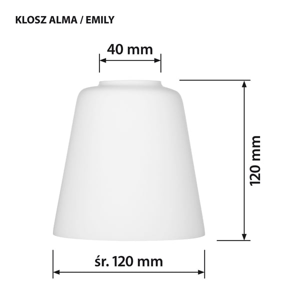 ALMA-lampun varjostin