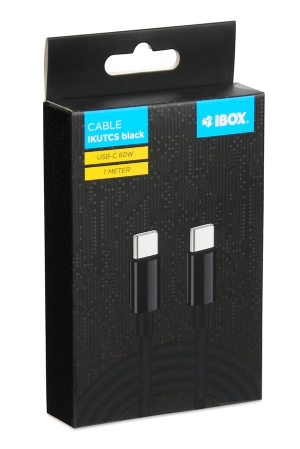 IBOX KABEL IKUTCS1B USB-C 60W SILICIUM 1M SORT
