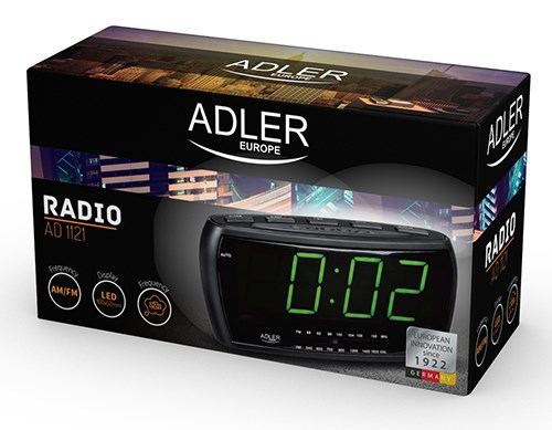 Adler AD 1121 klockradio analog och digital svart