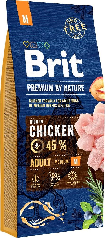 BRIT Premium by Nature Medium Kyckling - torrfoder för hundar - 15 kg