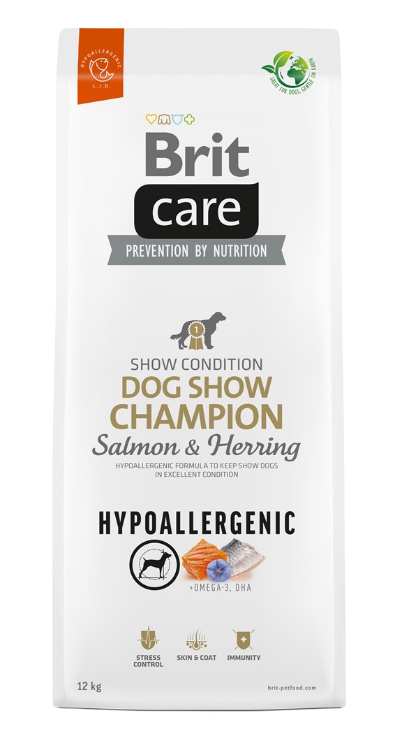 BRIT Care Hypoallergenic Adult Dog Show Champion Lax & Sill - torrfoder för hundar - 12 kg