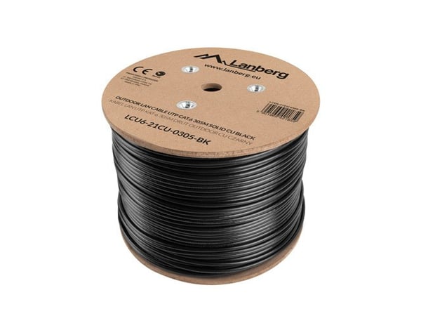 Lanberg LCU6-21CU-0305-BK netværkskabel Sort 305 m Cat6 U/UTP (UTP)