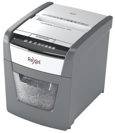 Rexel Optimum AutoFeed+ 50X paperisilppuri Ristisilppuri 55 dB 22 cm Musta. Harmaa