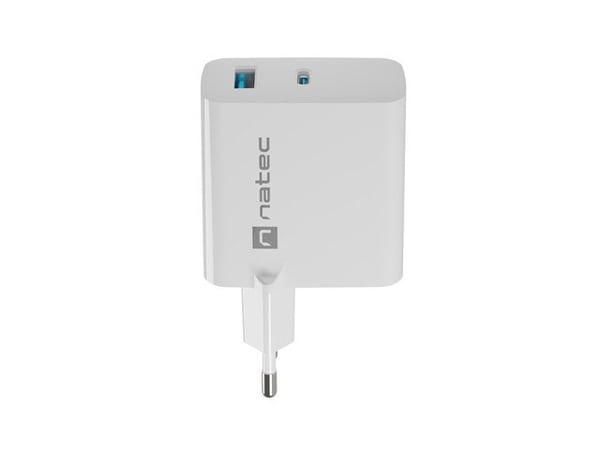 NATEC RIBERA GAN -LATURI 1x USB-A + 1x USB-C 65W VALKOINEN