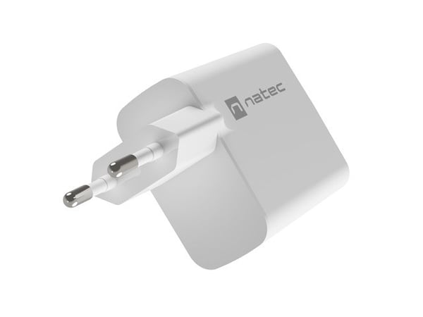 NATEC RIBERA GAN -LATURI 1x USB-A + 1x USB-C 65W VALKOINEN