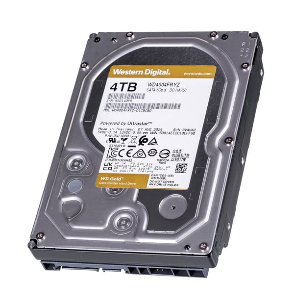 Western Digital Gold WD4004FRYZ intern harddisk 3,5" 4 TB Serial ATA III