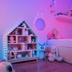 Twinkly Candies – 100 stearinlysformede RGB LED-lys. Grønt kabel. USB-C