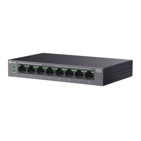 TP-Link LiteWave 8-ports Gigabit desktop-switch med 8-ports PoE+