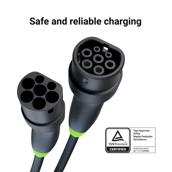 Green Cell EVKABGC03 laddningskabel för elfordon Svart Typ 2 3,5 m