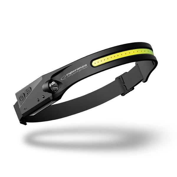 Esperanza EOT067 taskulamppu musta. LED-taskulamppu pantapäällä.
