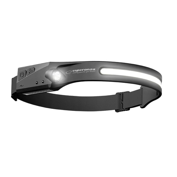 Esperanza EOT067 taskulamppu musta. LED-taskulamppu pantapäällä.